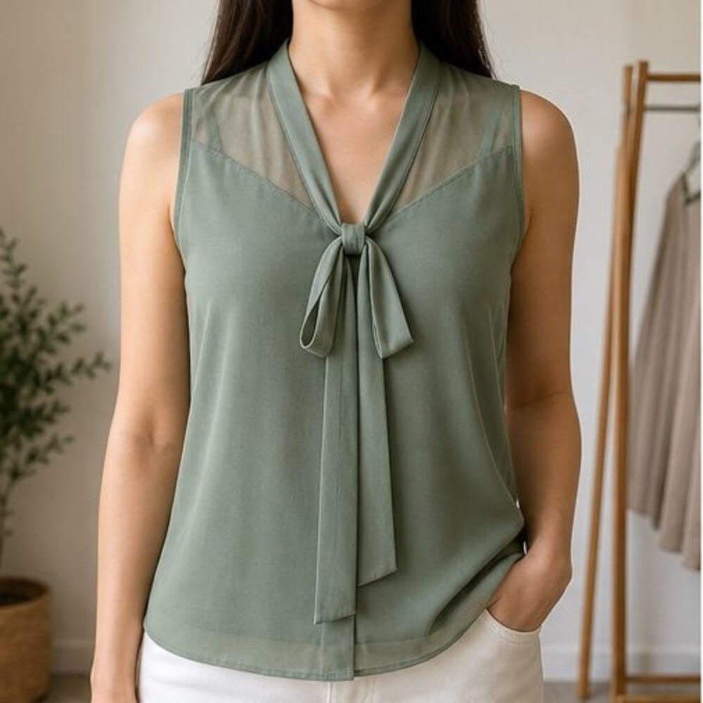 Sage Button Blouse - Picture 2 of 6